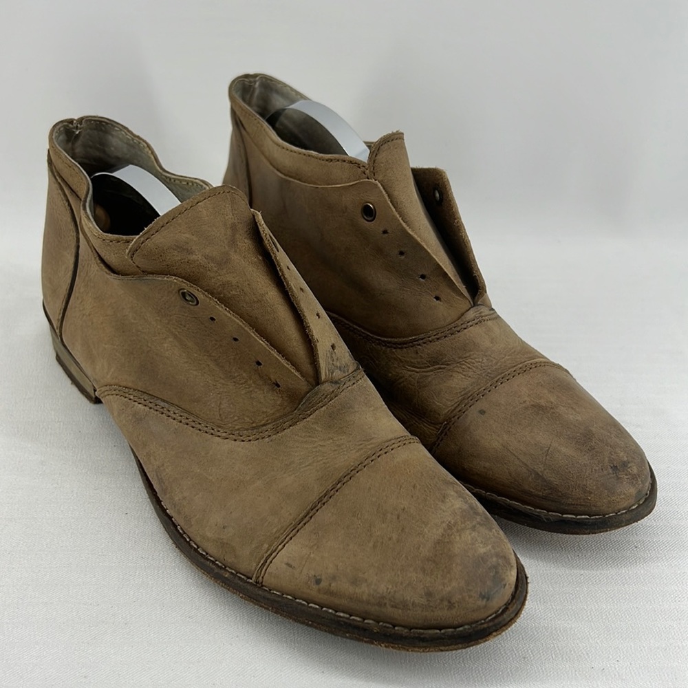Free People Rogue Darby Brown distressed Leather Oxfords